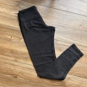 Kyodan High-Waist Warmhand Herringbone Leggings in Charcoal Grey (Small)